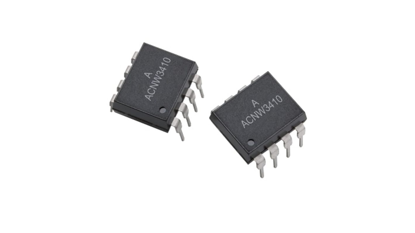 Optoacoplador Broadcom ACNW de 1 canal, Vf= 1.85V, OUT. IGBT, MOSFET, mont. pasante, 8 pines