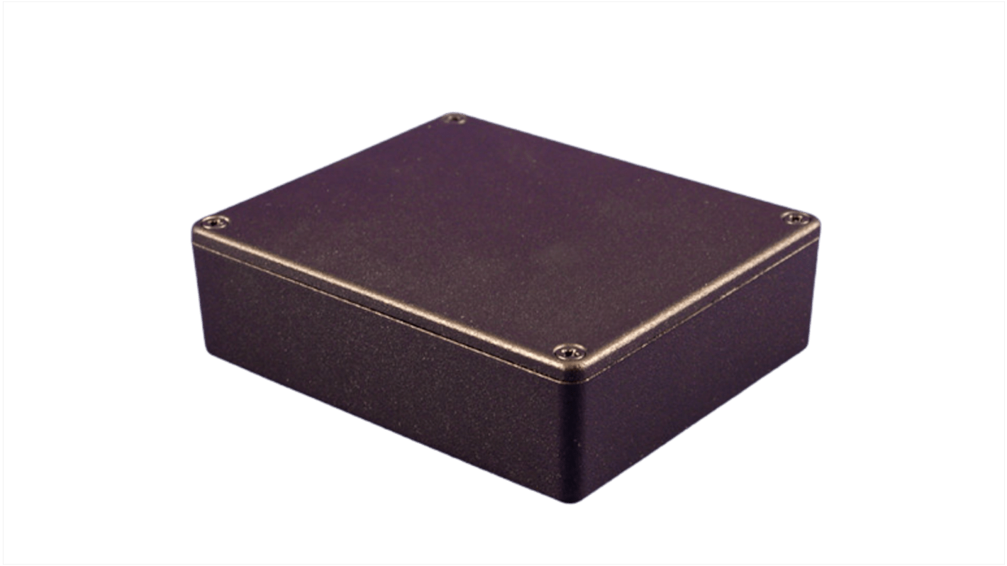 Hammond 1550 Series Black Die Cast Aluminium Junction Box, IP54, 120 x 100 x 31mm