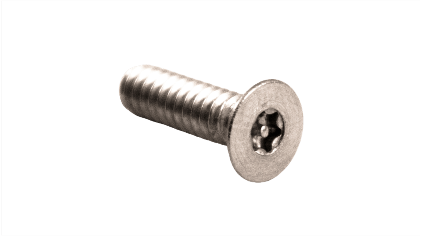 Hammond Flat Stainless Steel Tamper Proof Security Screw, M3.5 x 12mm