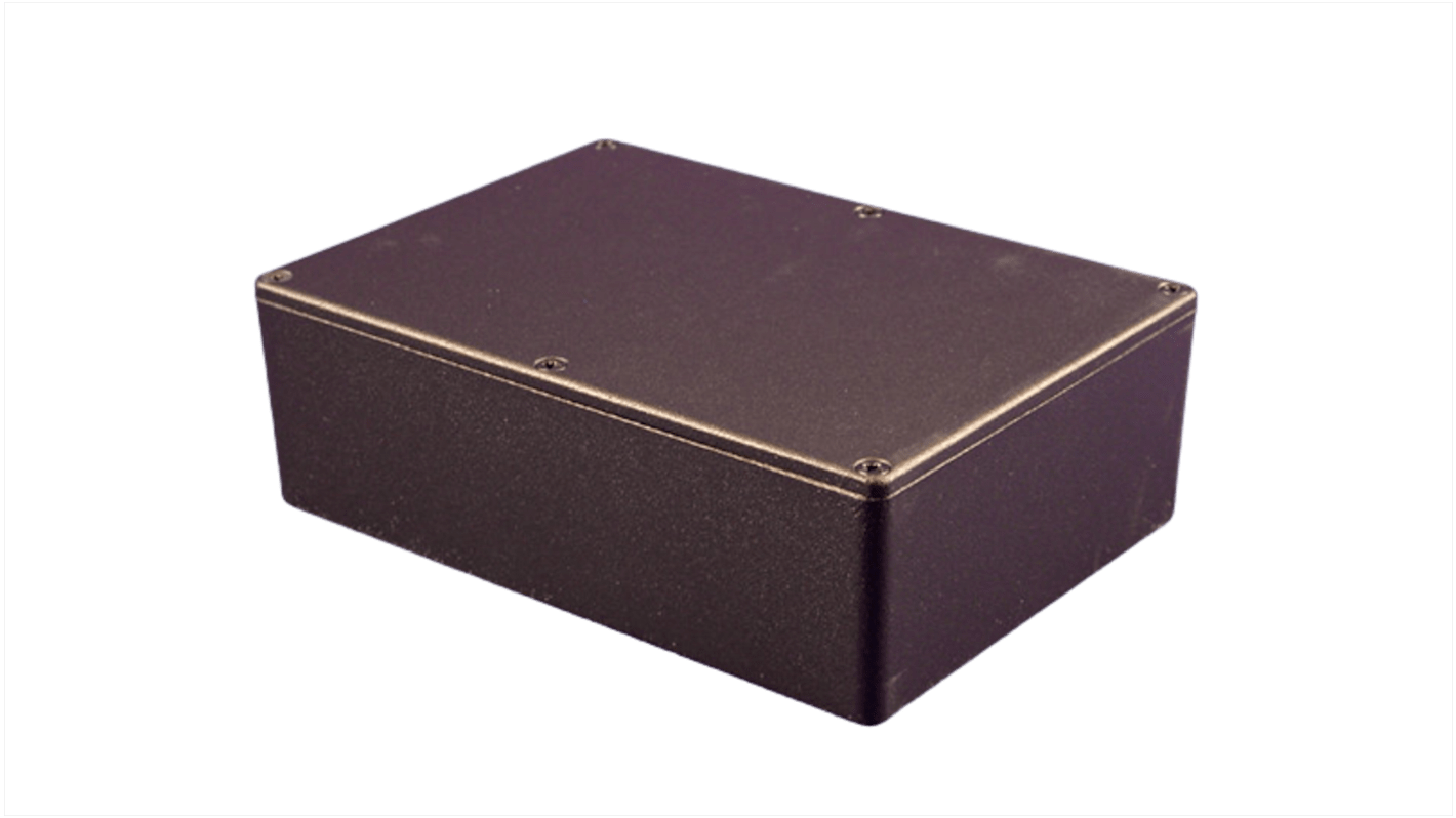 Hammond 1550 Series Black Die Cast Aluminium Junction Box, IP54, 171 x 121 x 51mm