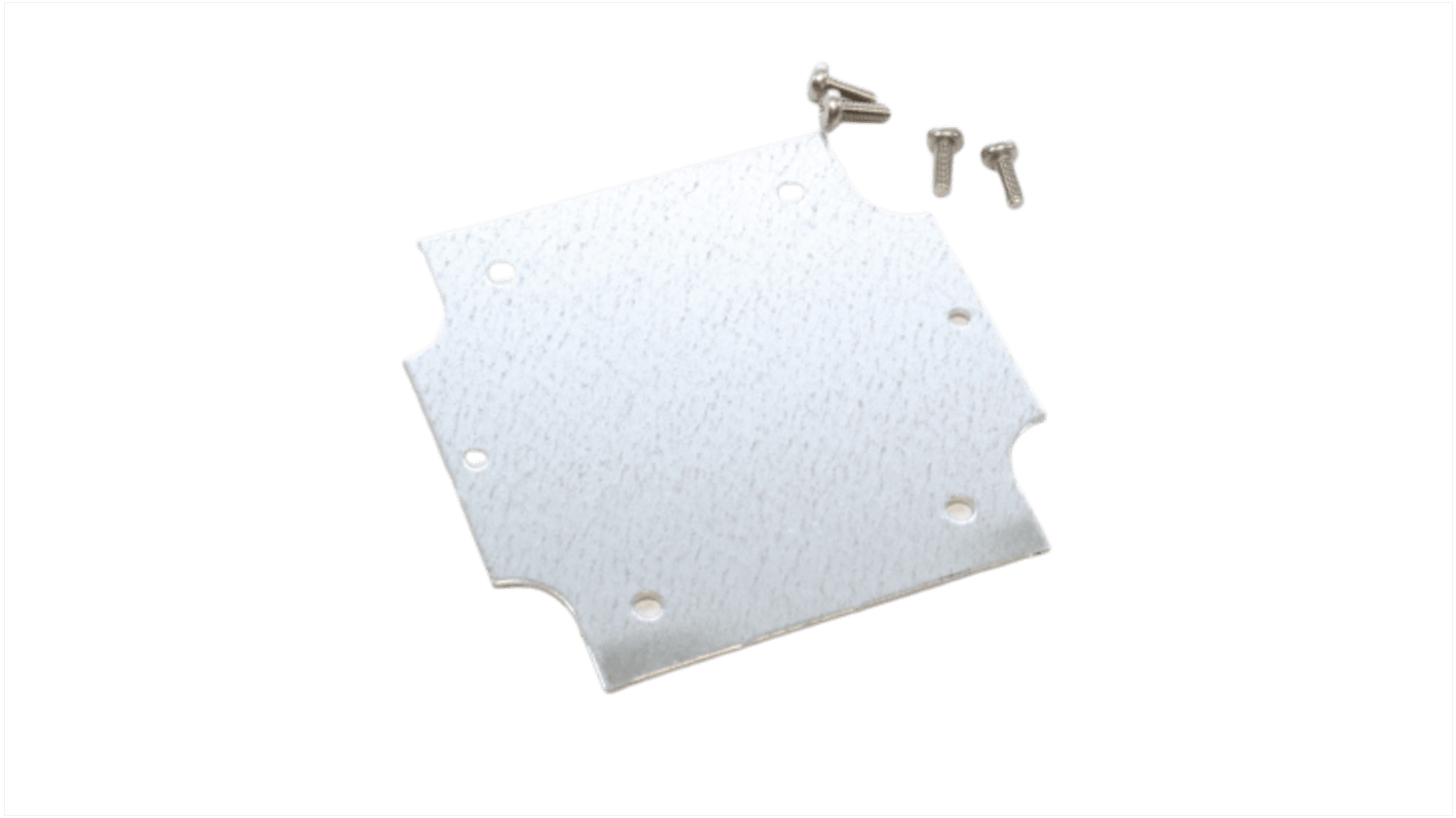 Hammond Steel Mounting Plate, 90mm W, 90mm L for Use with 1554 &amp; 1555 E, E2 &amp; EE2 Enclosures, EE