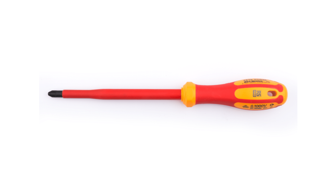 RS PRO Phillips Insulated Screwdriver, PH3 Tip, 150mm Blade, VDE/1000V