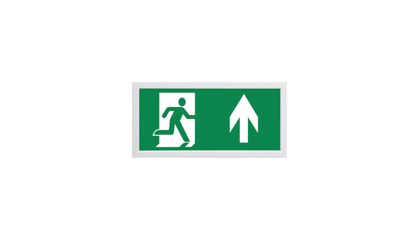 Acrylic, Steel Emergency Exit Up, None With Pictogram Only, Exit Sign, 390 x 190 x 27.5mm