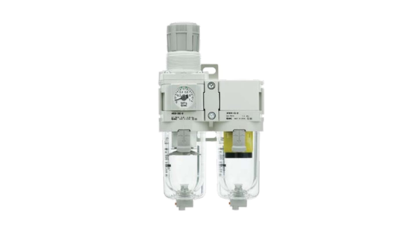 SMC AC20D Filter Regulator, 5μm, Rc 1/4, Semi Automatic