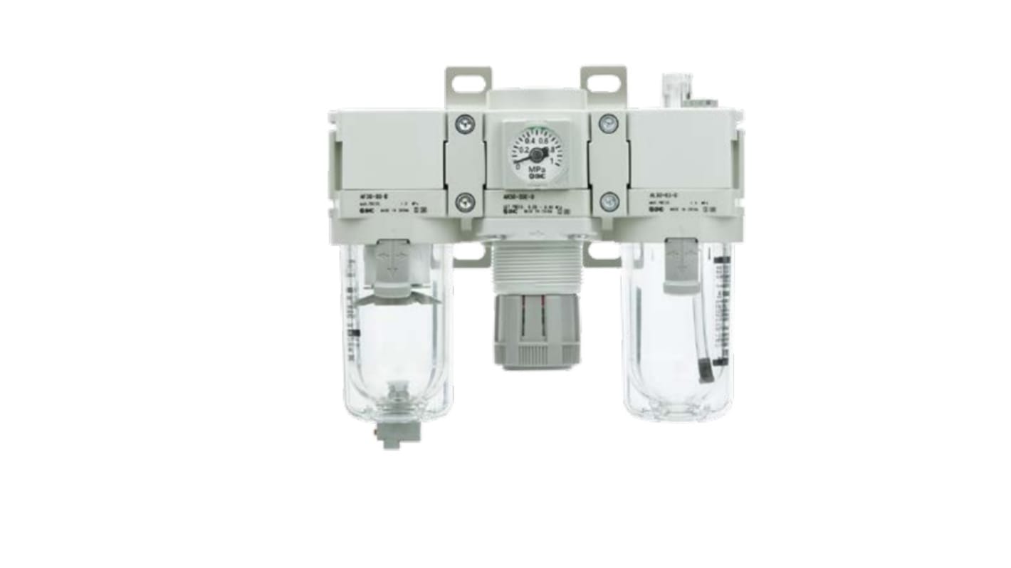 SMC AC30 Filter Regulator, 5μm, Rc 1/4, Semi Automatic