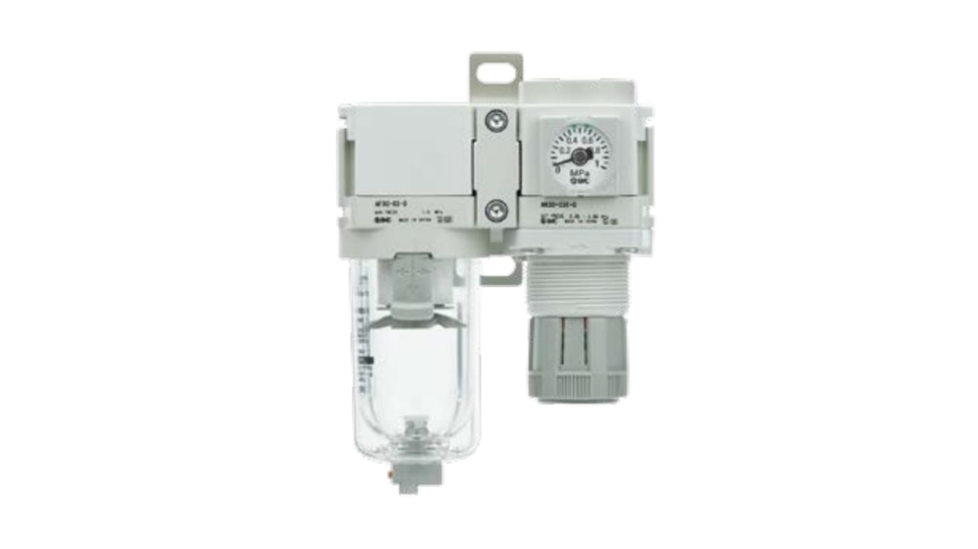 SMC AC30B Filter Regulator, 5μm, Rc 3/8, Manual