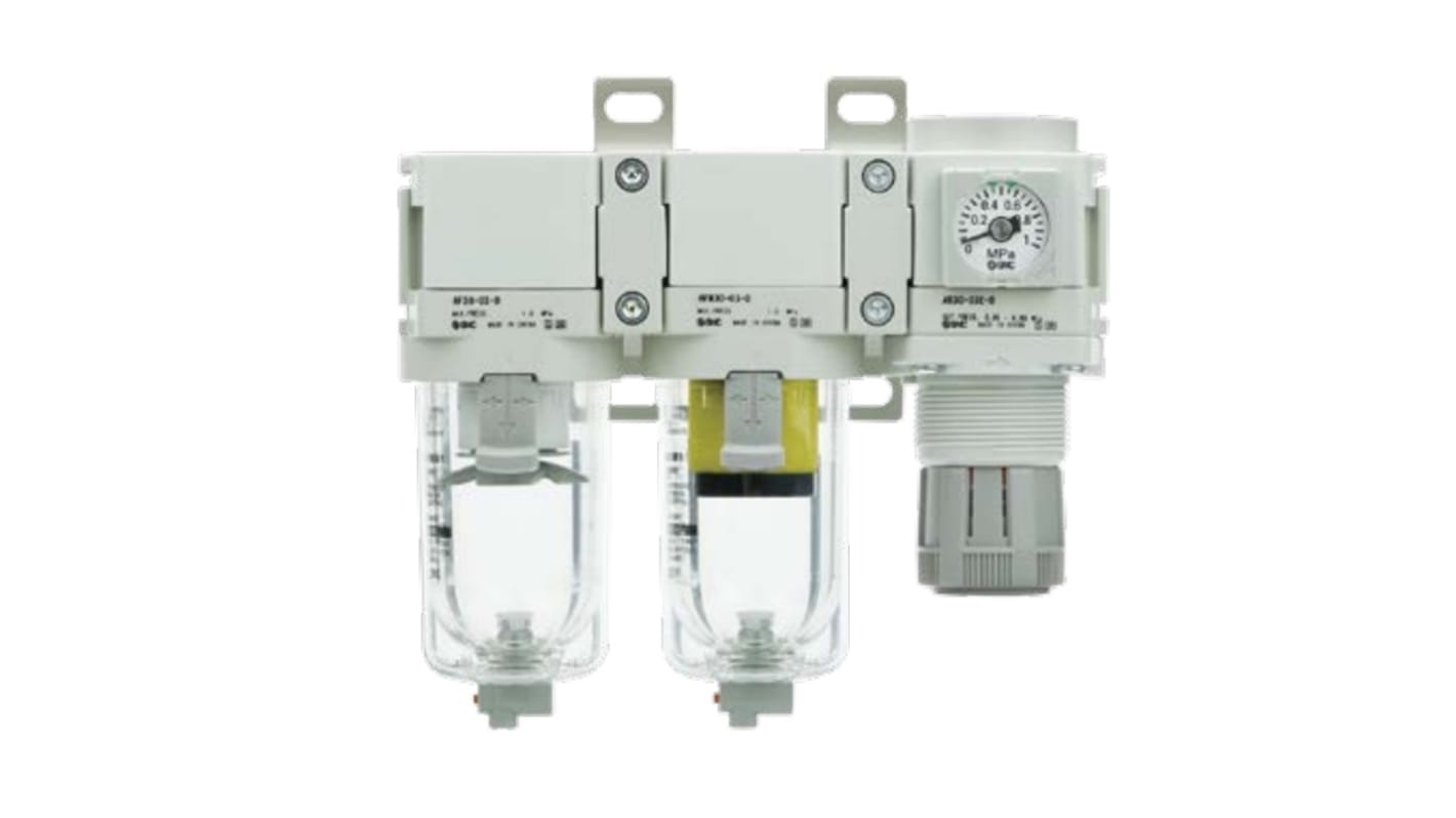 SMC AC40C Filter Regulator, 5μm, Rc 3/8, Semi Automatic