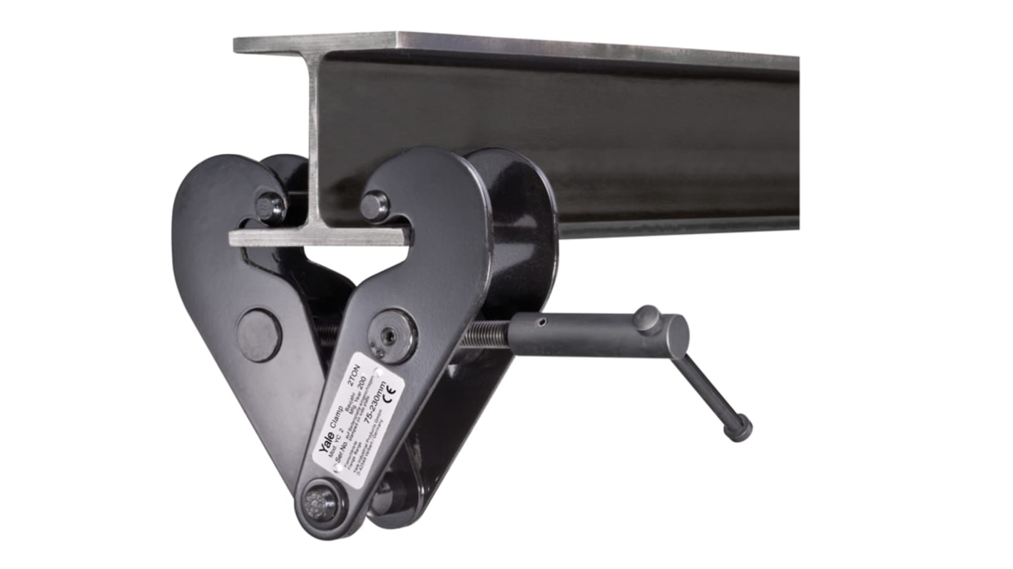 N05407418 YALE Powder Coated Mild Steel Beam Clamp, 5000kg Holding
