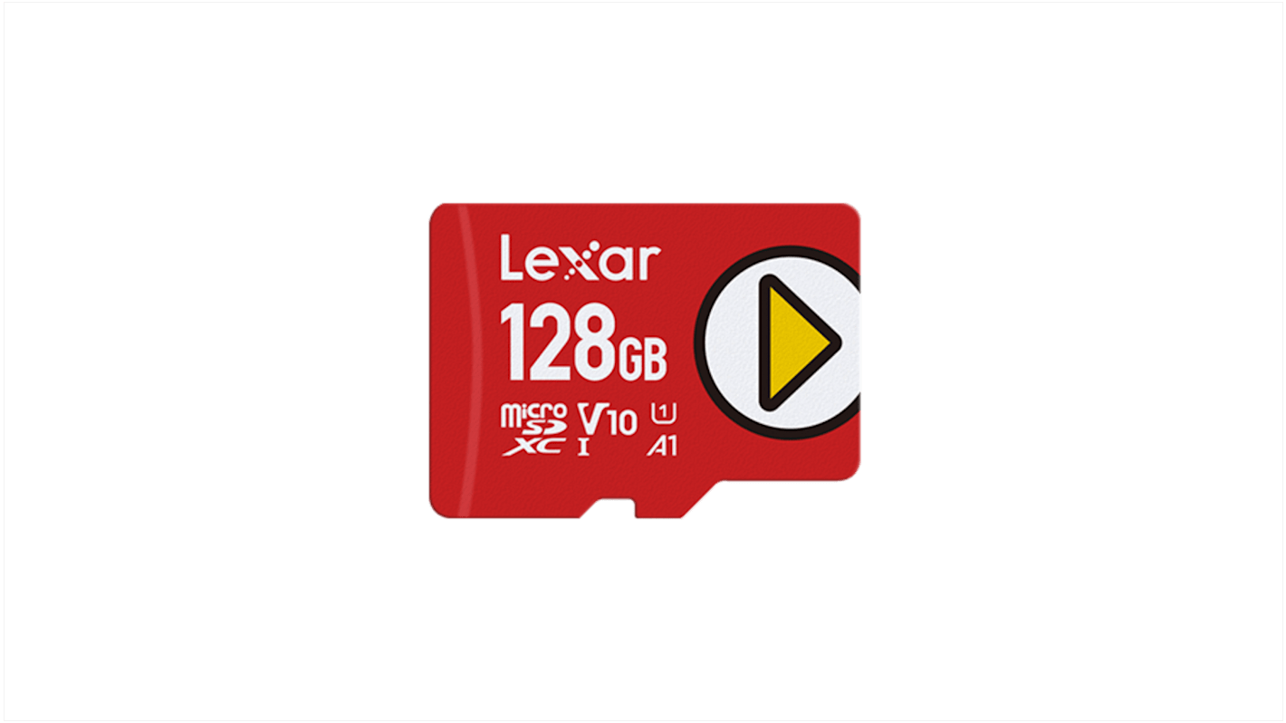 LMSPLAY128GBNNNG Lexar 128 GB MicroSDXC Micro SD Card, A1 V10 U1