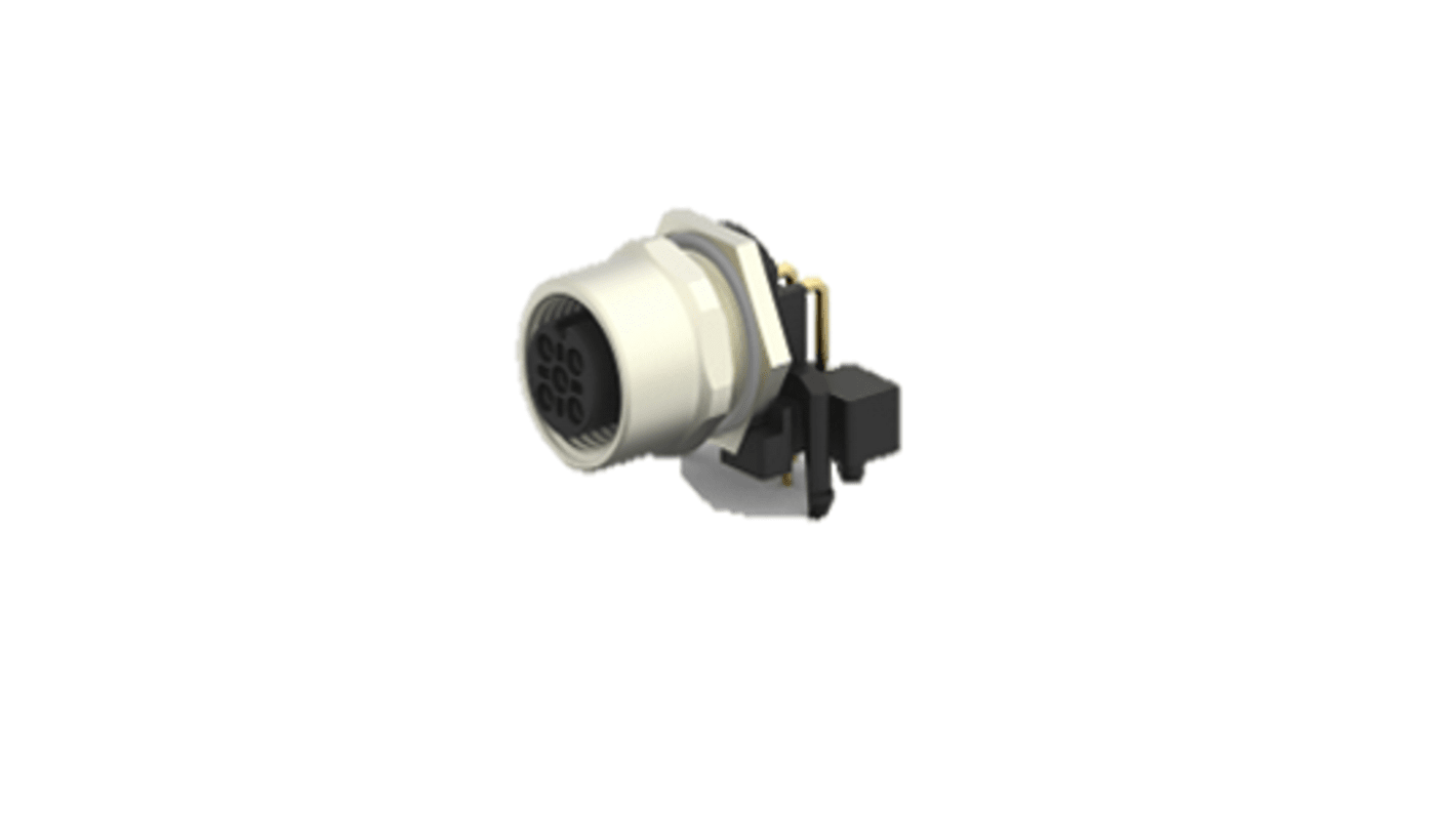 TE Connectivity Circular Connector, 4 Contacts, Panel Mount, M12 Connector, Socket, Female