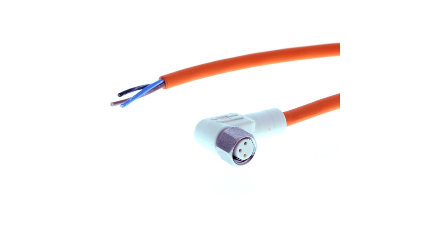 Omron Right Angle Female M8 to Unterminated Sensor Actuator Cable, 5m