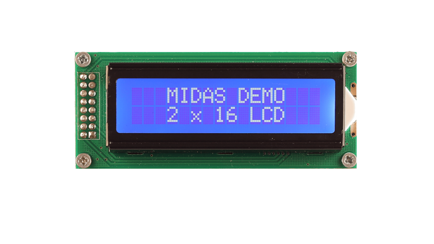 Display monocromo LCD Midas de 2 filas x 16 caract.