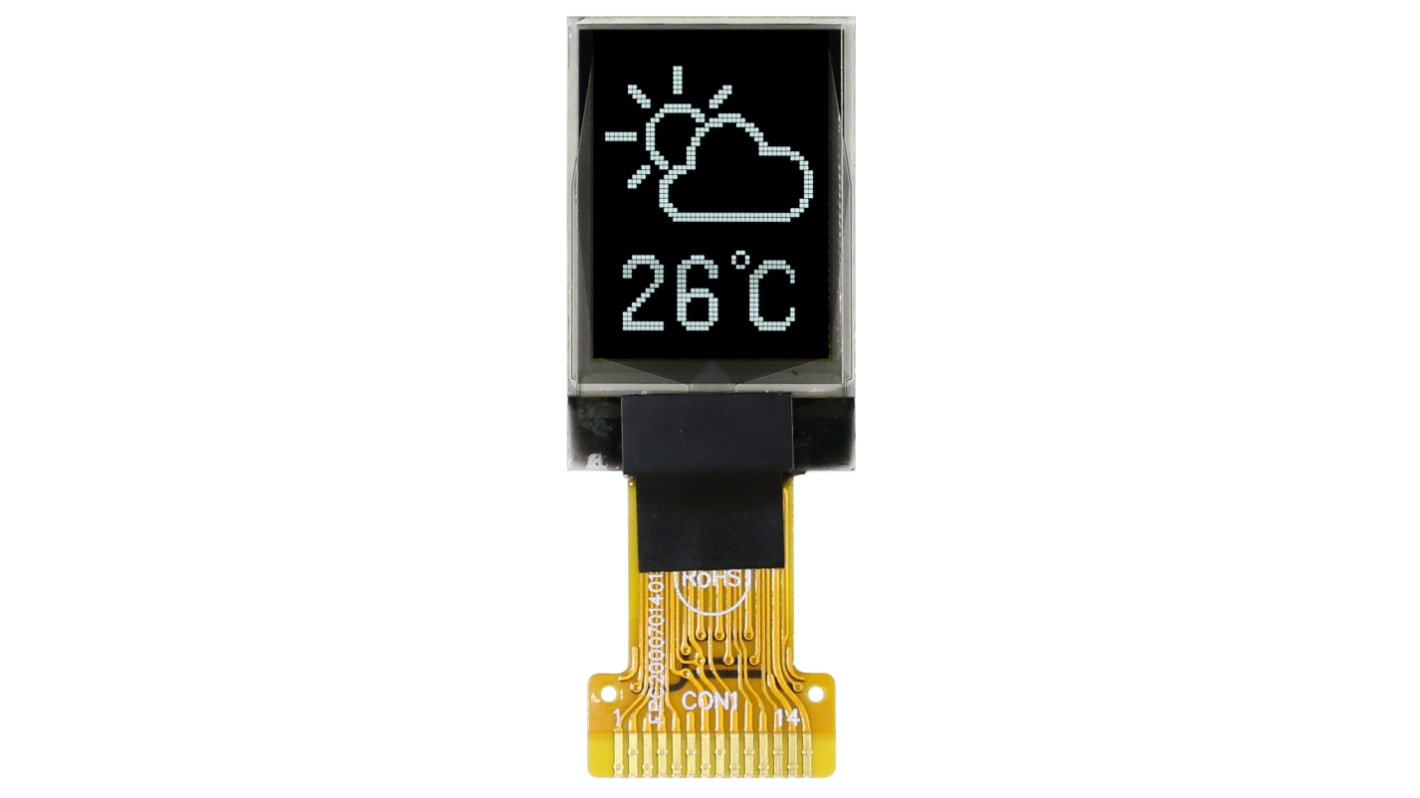 Midas 0.71Zoll OLED-Display 48 x 64pixels, 12.14 x 16.3mm / 22.0:1.3 Weiß Passiv-Matrix, I2C Interface