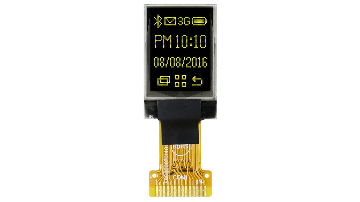 Display OLED Midas, matrice Passivo, Giallo, 48 x 64pixels, COT, I2C Interface