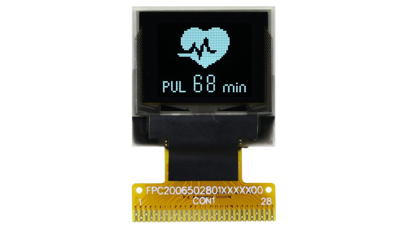 Midas 0.66Zoll OLED-Display 64 x 48pixels, 15.42 x 12.06mm / 18.10:1.3 Weiß Passiv-Matrix, I2C, Parallel, SPI Interface