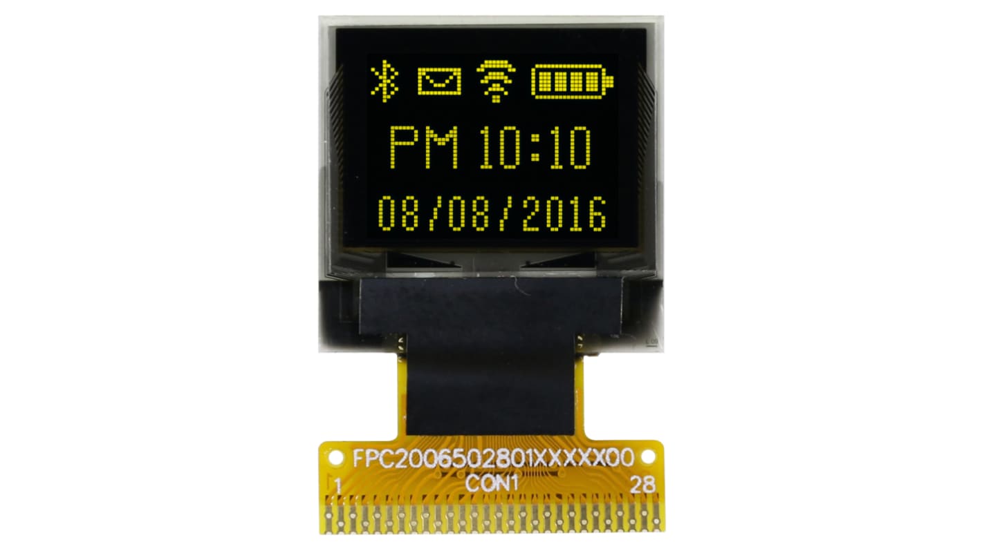 Midas 0.66in Yellow Passive matrix OLED Display 64 x 48pixels COT I2C, Parallel, SPI Interface