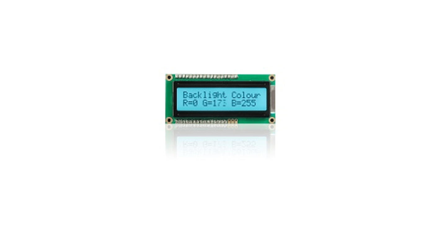 Midas MD21605G6W2-FPTLRGB LCD LCD Display, 2 Rows by 16 Characters