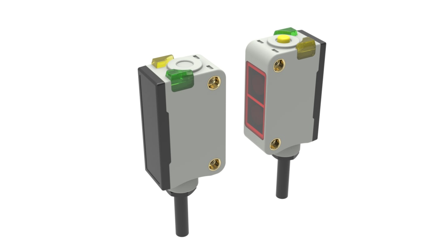 PSE Kubisch Optischer Sensor, Durchgangsstrahl, Bereich 5 m, PNP NONC Ausgang, Anschlusskabel, Hell-/dunkelschaltend