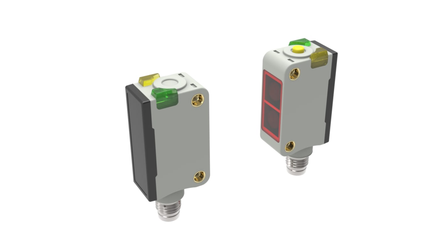Rechteckig Optischer Sensor, Durchgangsstrahl, Bereich 5 m, PNP Schließer/Öffner Ausgang, 4-poliger M8-Steckverbinder,