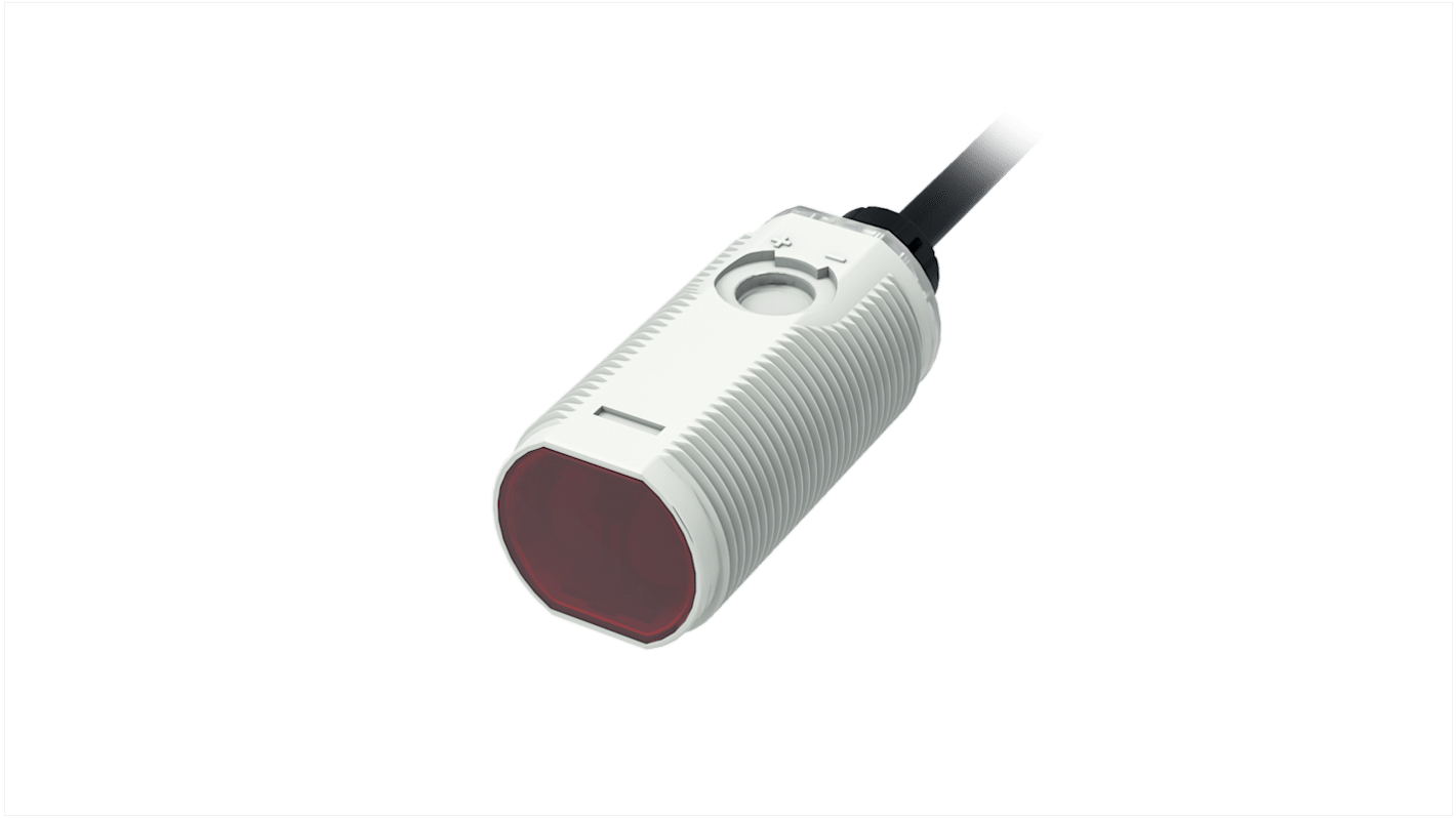 RS PRO zylindrisch Optischer Sensor, Hintergrundunterdrückung, Bereich 0,1 m, PNP NONC Ausgang, Anschlusskabel,