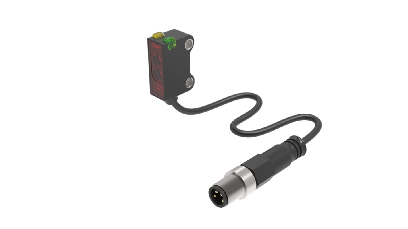 RS PRO zylindrisch Optischer Sensor, Retroreflektierend, Bereich 10 cm, PNP NC Ausgang, Anschlusskabel, Dunkelschaltend