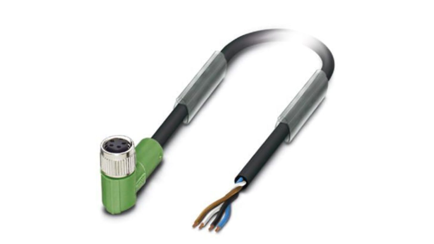 Phoenix Contact Right Angle Female M8 to Actuator/Sensor Cable, 10m