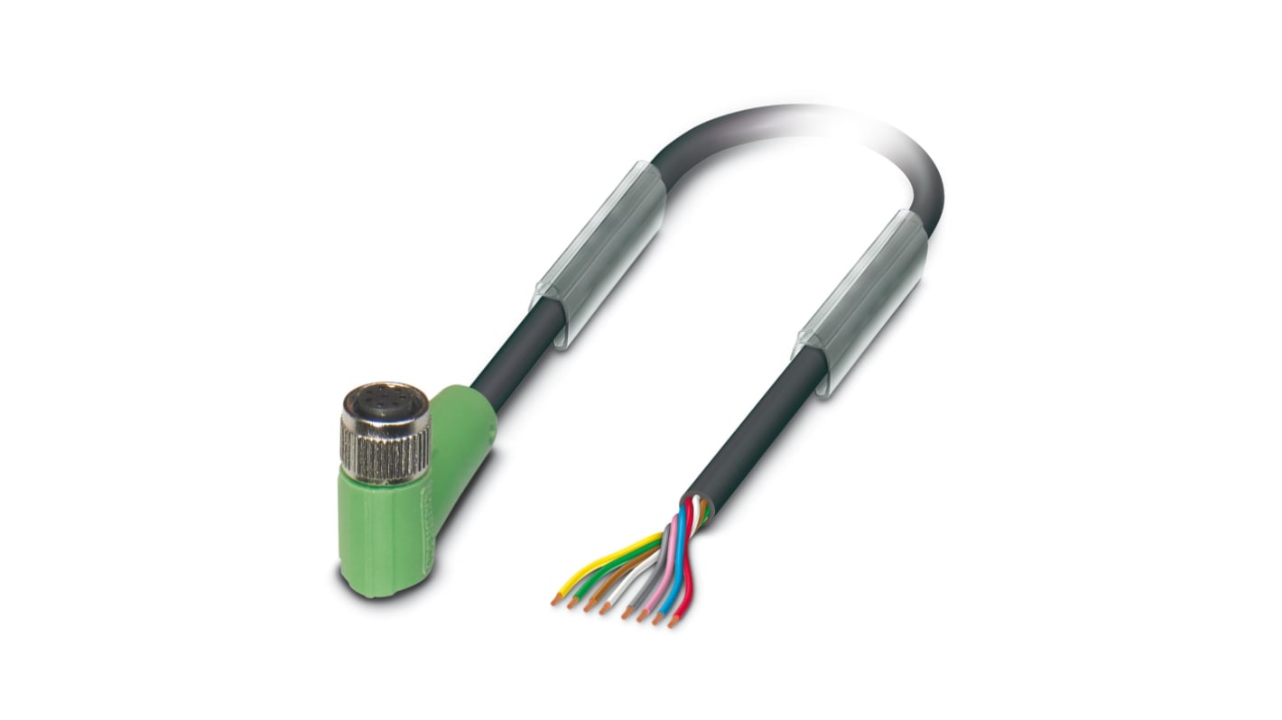 Phoenix Contact Right Angle Female M8 to Unterminated Actuator/Sensor Cable, 1.5m