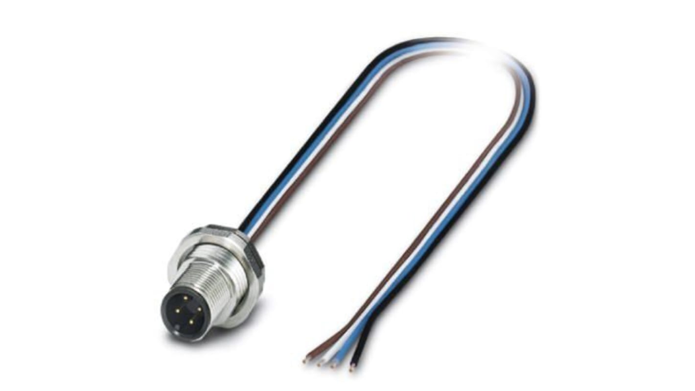 Phoenix Contact Straight Male M12 to Actuator/Sensor Cable, 500mm