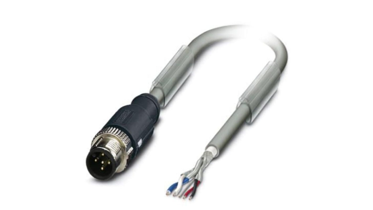 Cable de bus Phoenix Contact, con. A M12 Macho, con. B M12 Macho, long. 15m