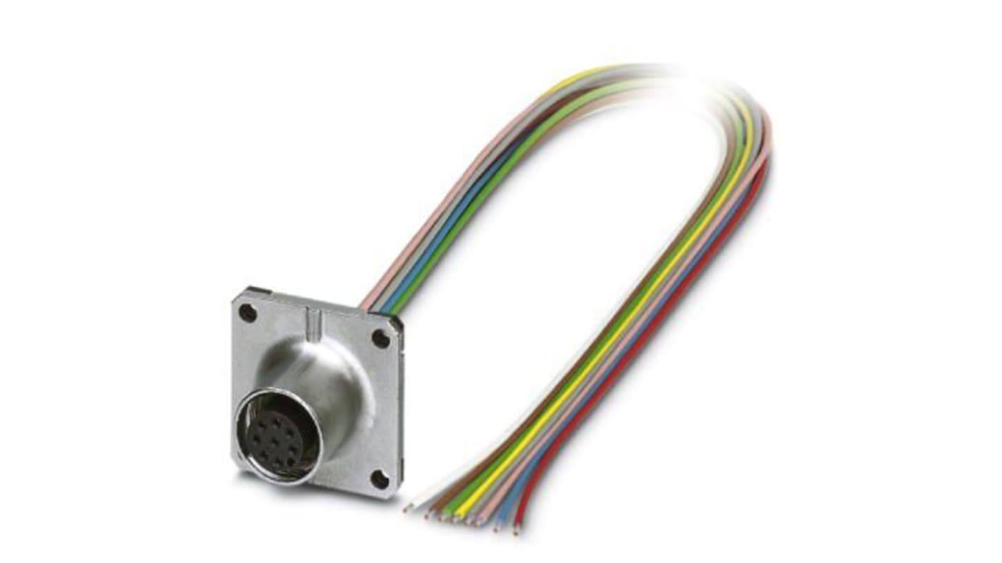 Conector circular Phoenix Contact hembra serie SACC de 8 vías, Montaje frontal, IP67