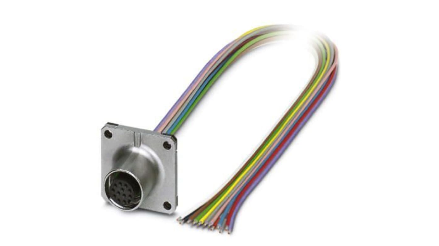 Conector circular Phoenix Contact hembra serie SACC de 12 vías, Montaje frontal, IP67