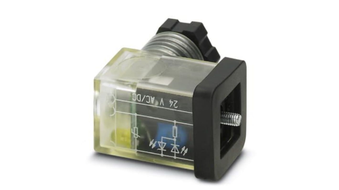 Phoenix Contact, Male Solenoid Valve Connector,  with Indicator Light, 24 V ac Voltage