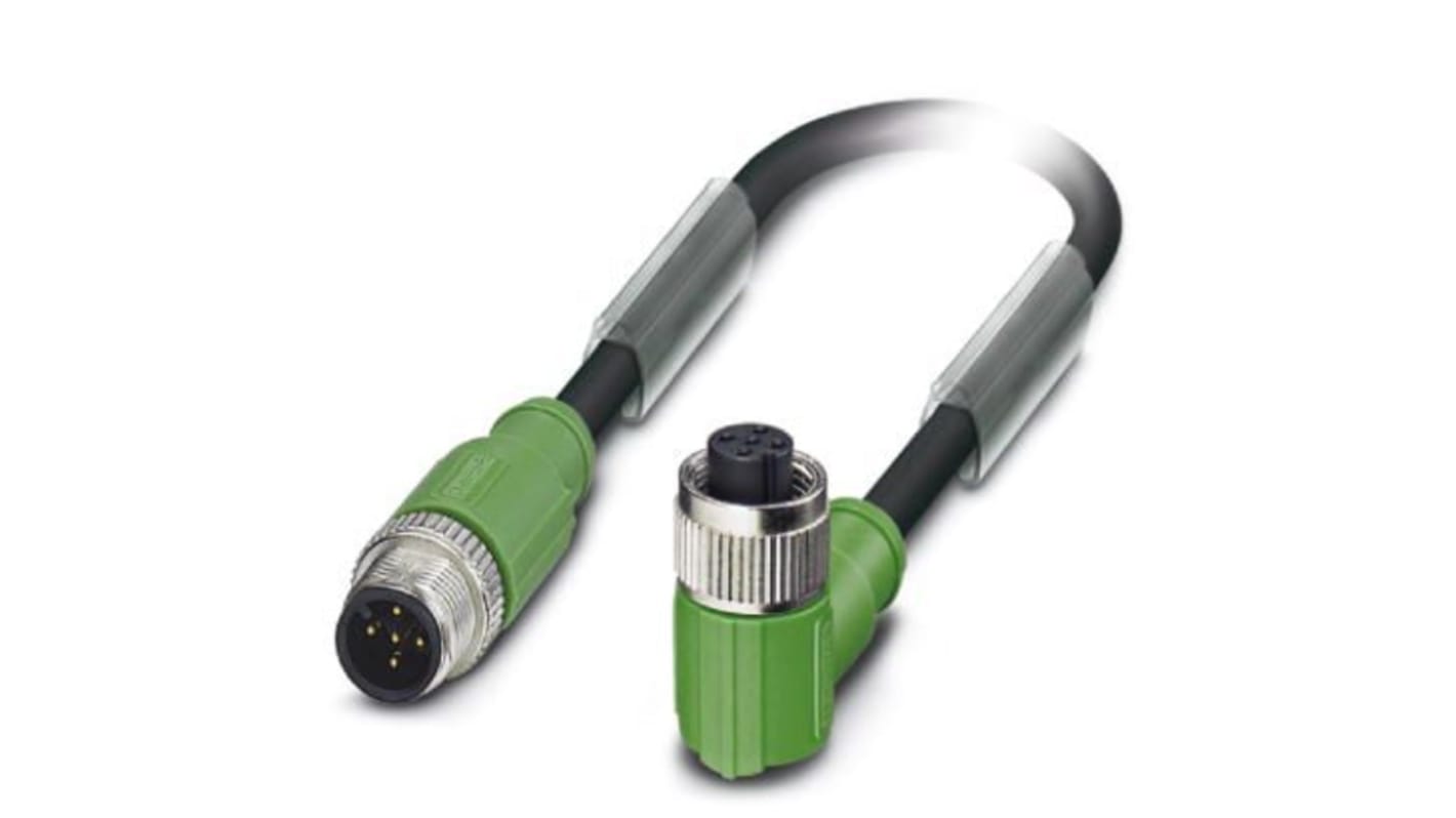 Cable para sensor/actuador Phoenix Contact, con. A M12 Macho, con. B M12 Hembra, long. 600mm
