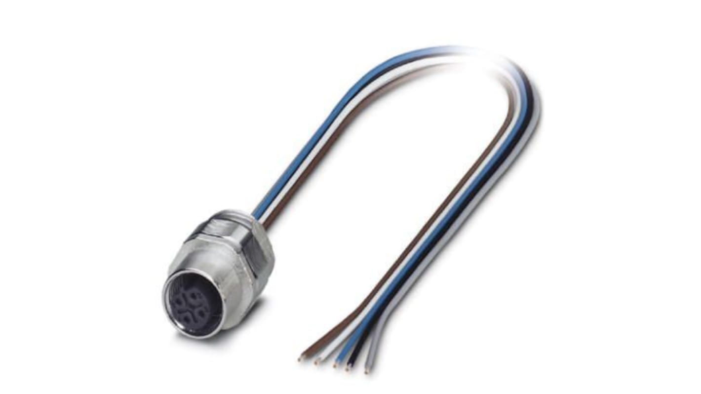 Conector circular Phoenix Contact hembra serie SACC de 5 vías, Montaje roscado, IP67