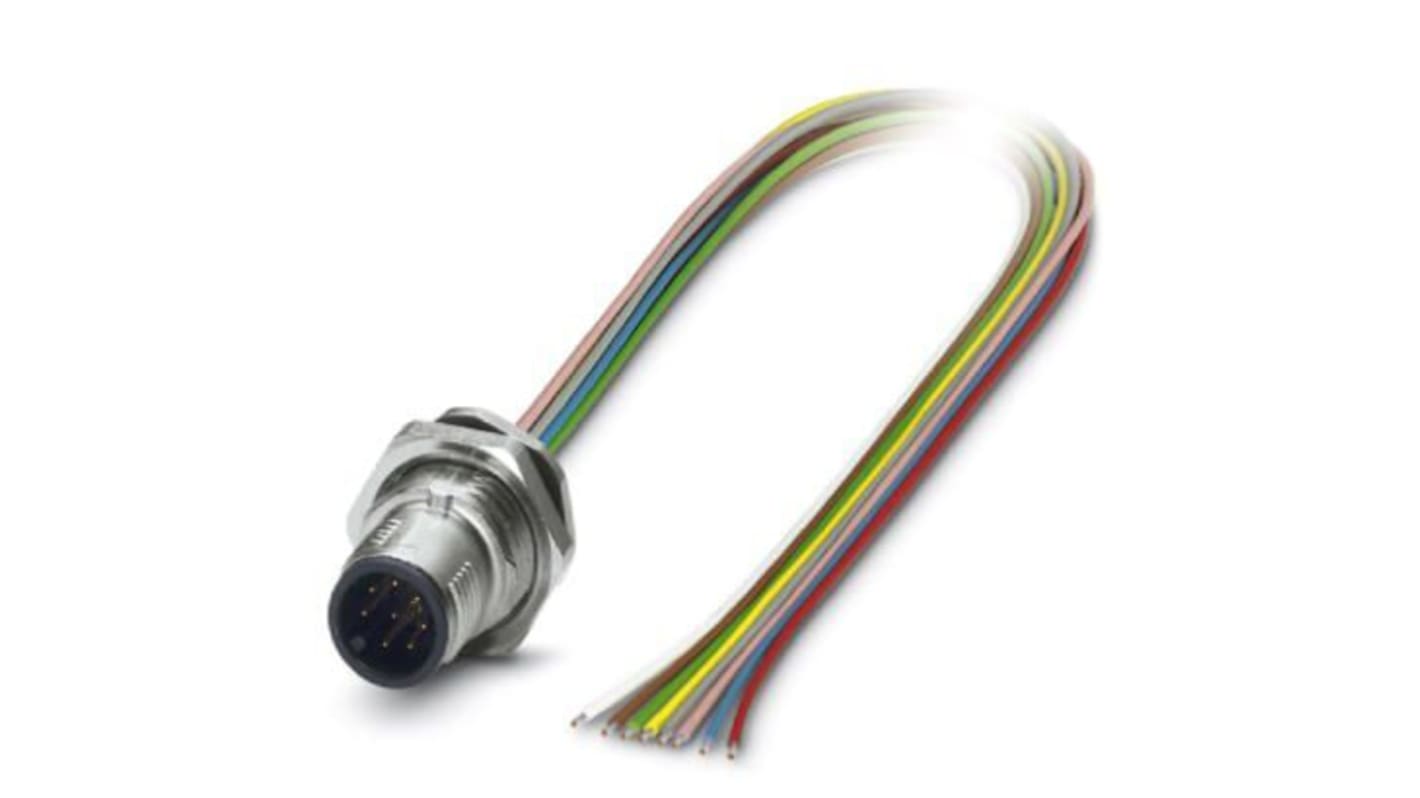 Phoenix Contact Straight Male M12 to Male M12 Sensor Actuator Cable, 500mm