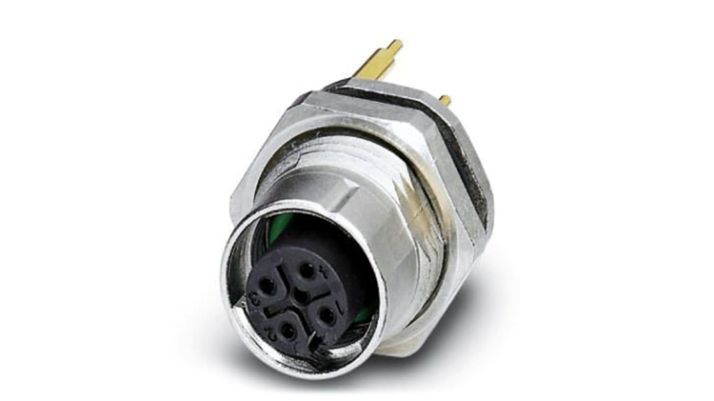 Phoenix Contact Circular Connector, 4 Contacts, Rear Mount, M12 Connector, Socket, IP67, SACC Series