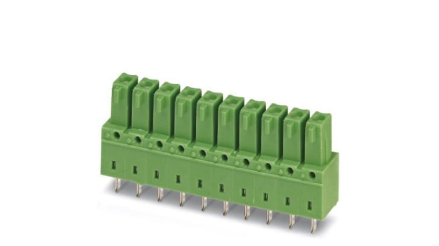 Phoenix Contact 3.81mm Pitch 3 Way Pluggable Terminal Block, Inverted Header, Through Hole, Solder Termination