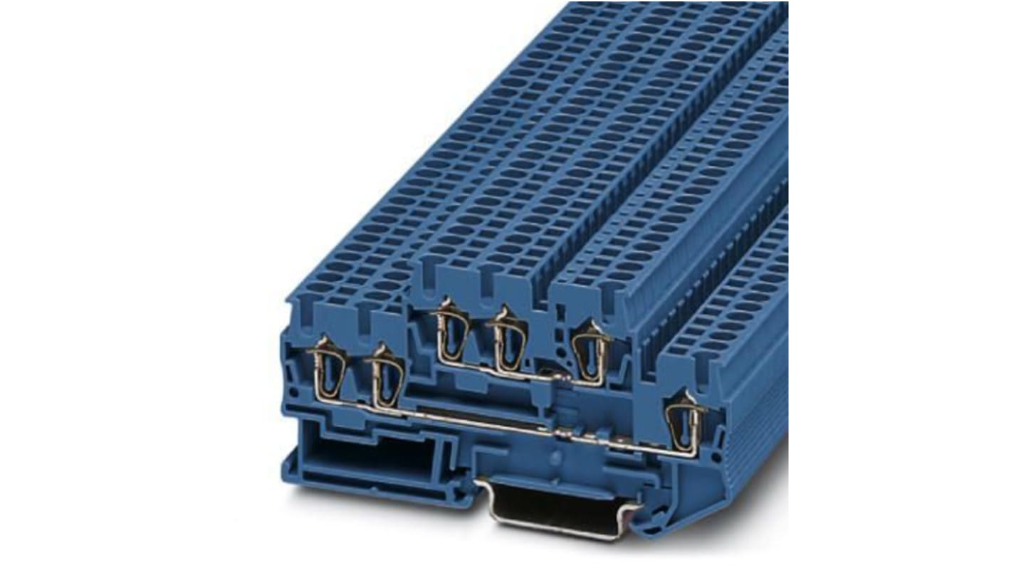 Phoenix Contact STTB Series Blue Double Level Terminal Block, Double-Level, Spring Cage Termination