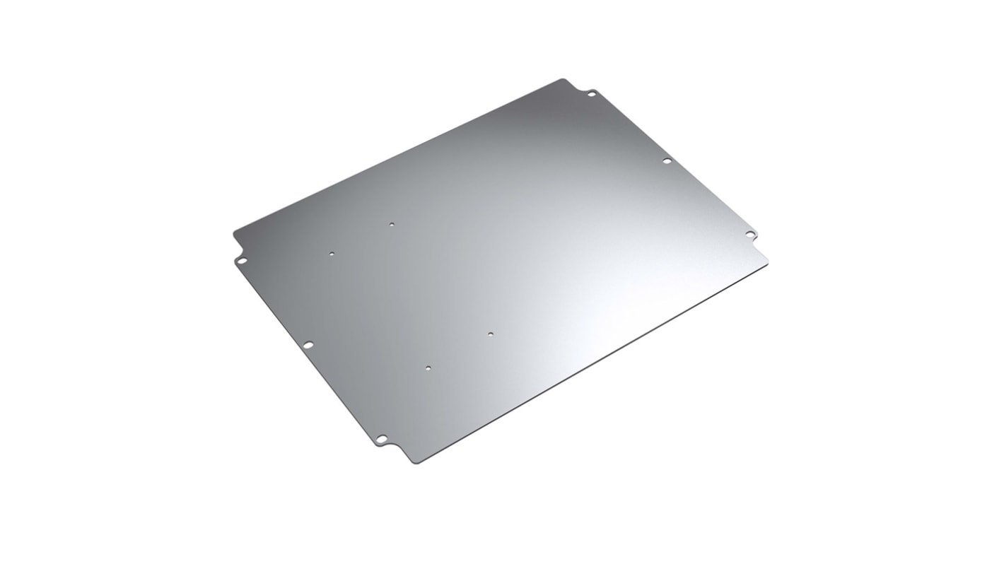 Rose Galvanised Steel Mounting Plate, 2mm H, 545mm W, 143mm L for Use with Aluminium Standard Enclosures 01.165609