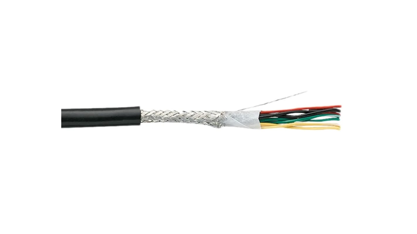 Kuramo Electric KVC36SB Control Cable, 3 Cores, 0.2 mm², Screened, 5m, Black
