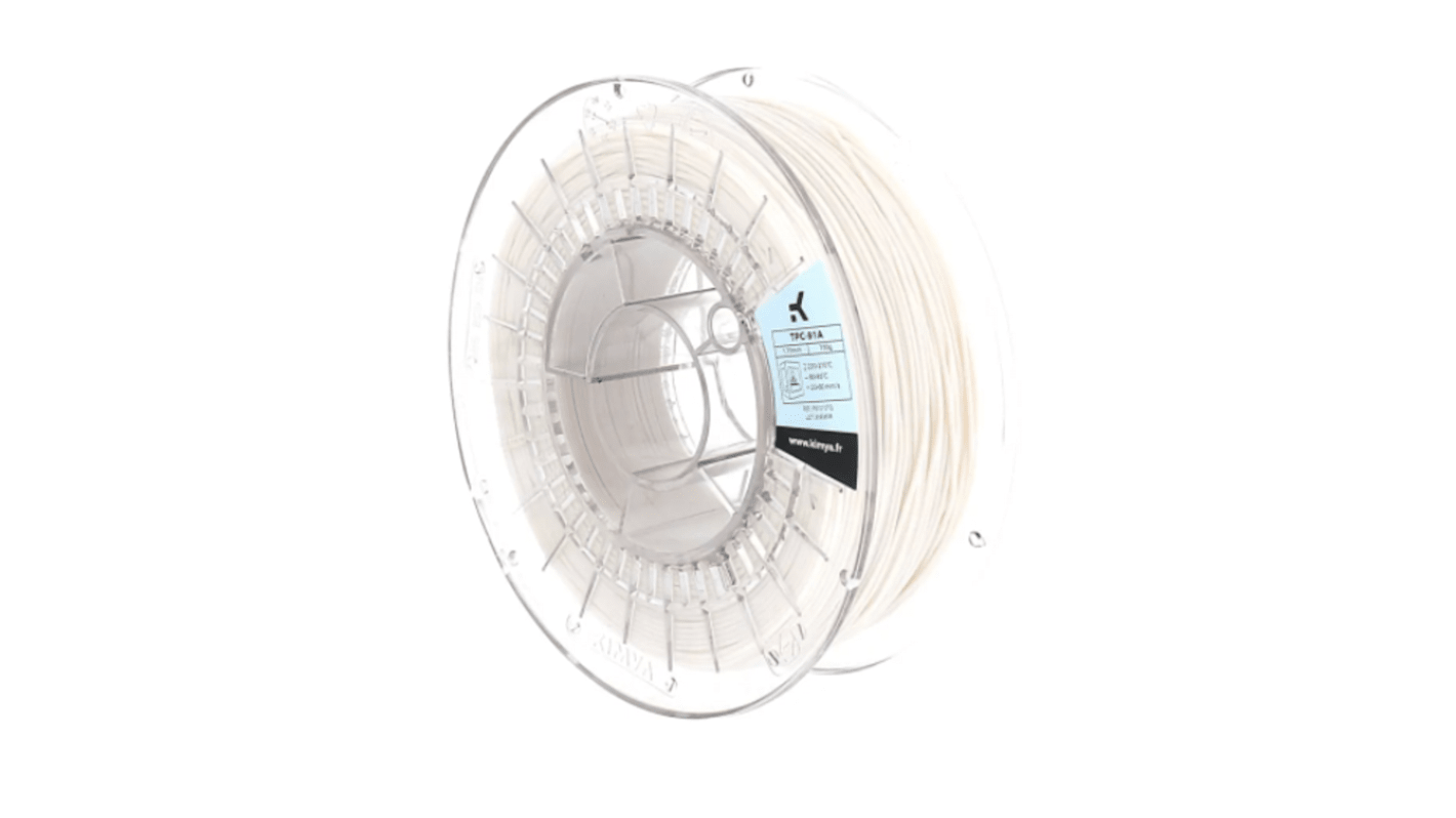 Filament pour imprimante 3D Kimya, TPC-91A, Ø 1.75mm, Blanc, 750g, FDM