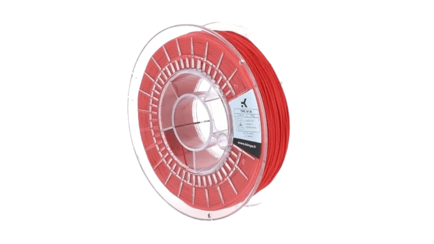 Filamento para impresora 3D FDM, TPC-91A, 2.85mm, Rojo, 750g Kimya