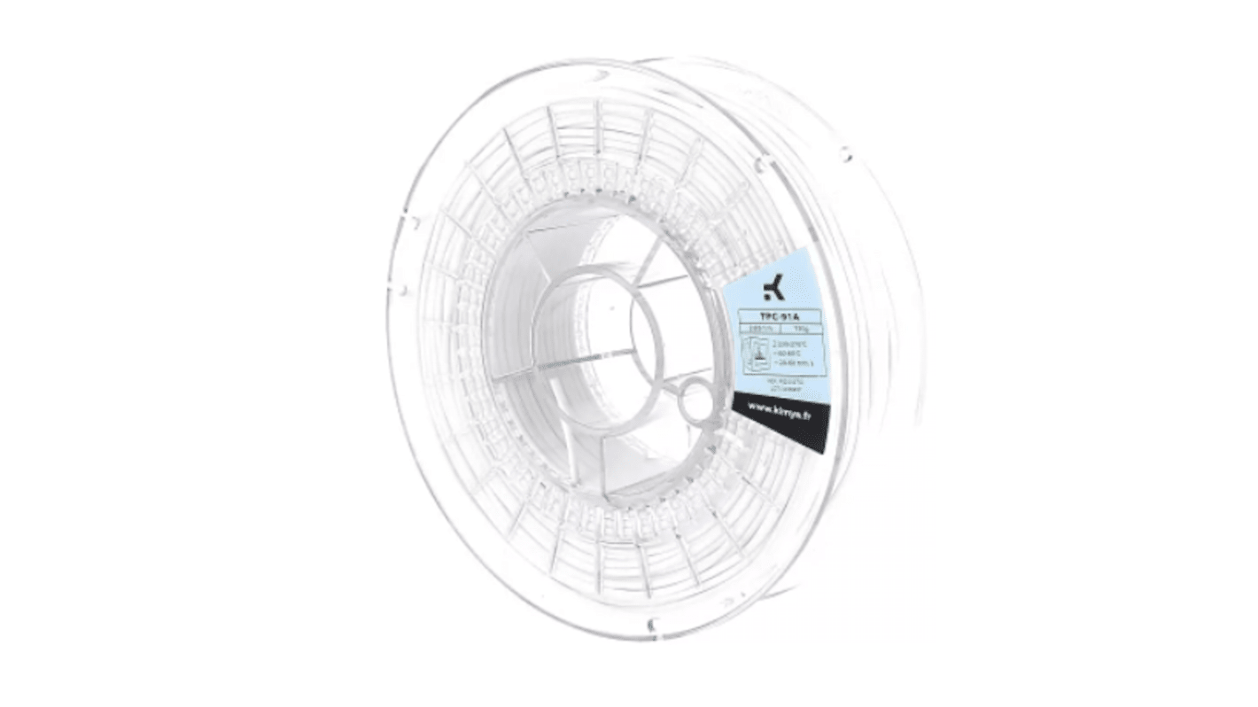 Filament pour imprimante 3D Kimya, TPC-91A, Ø 2.85mm, Blanc, 750g, FDM