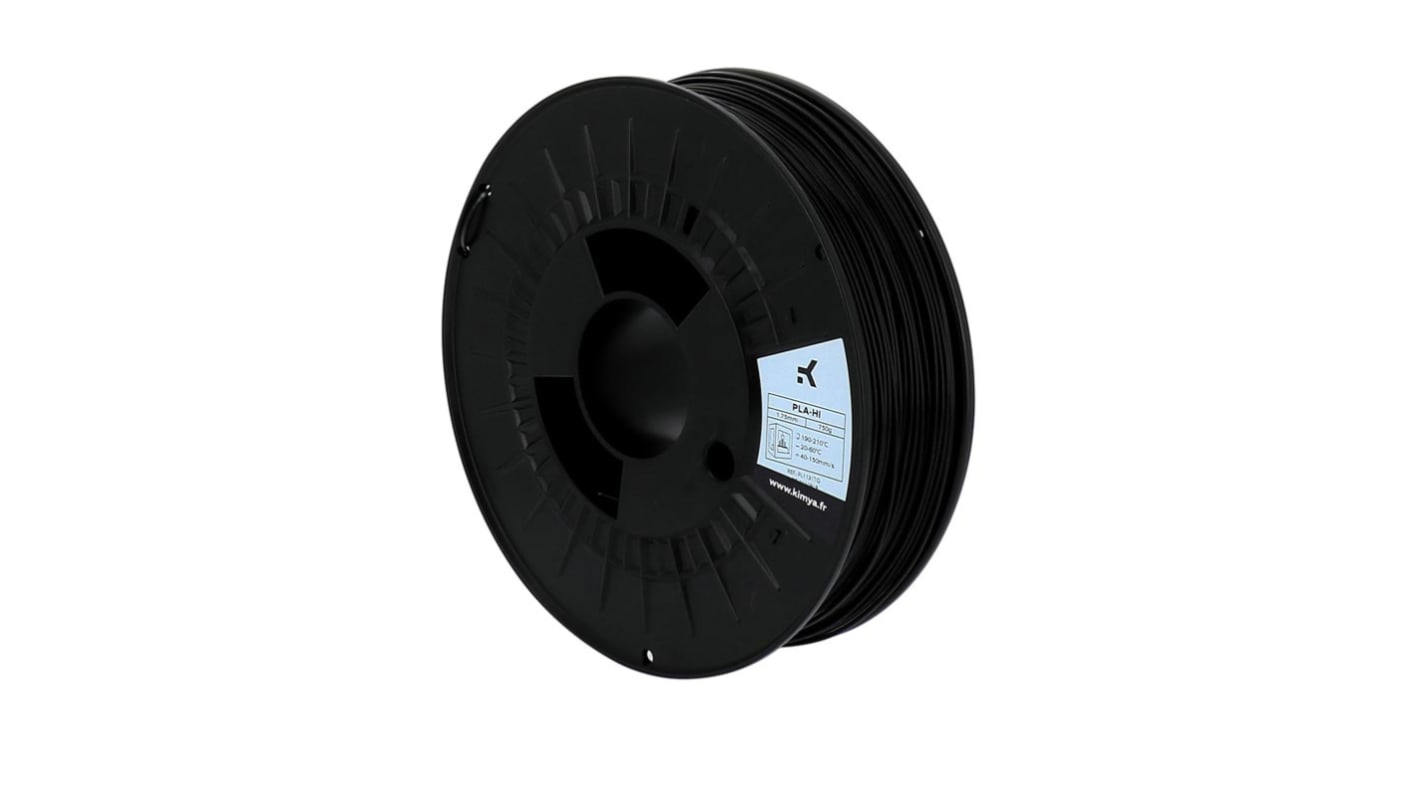 Filament pour imprimante 3D Kimya, PLA robuste, Ø 1.75mm, Noir, 750g, FDM