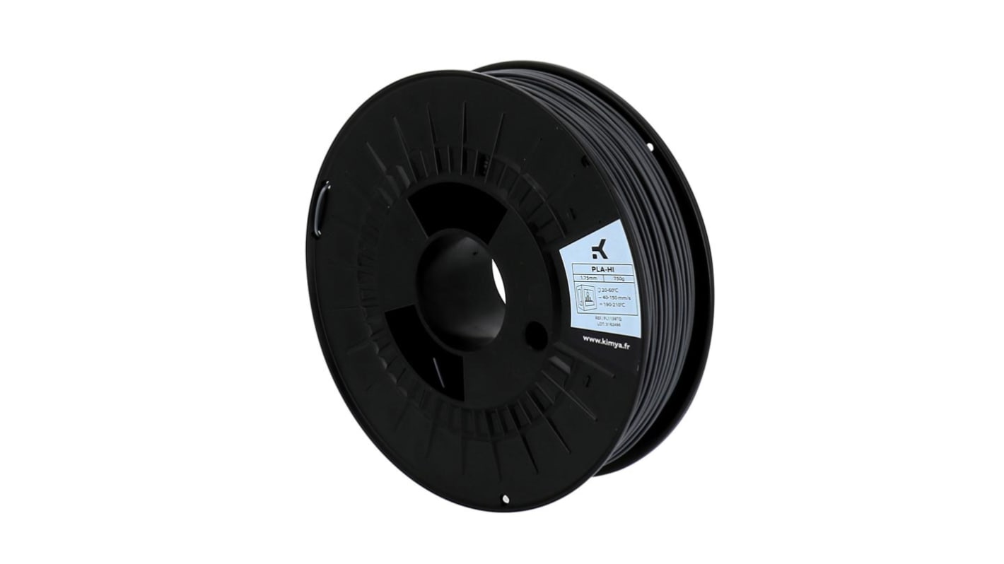 Kimya 1.75mm Black PLA 3D Printer Filament, 750g