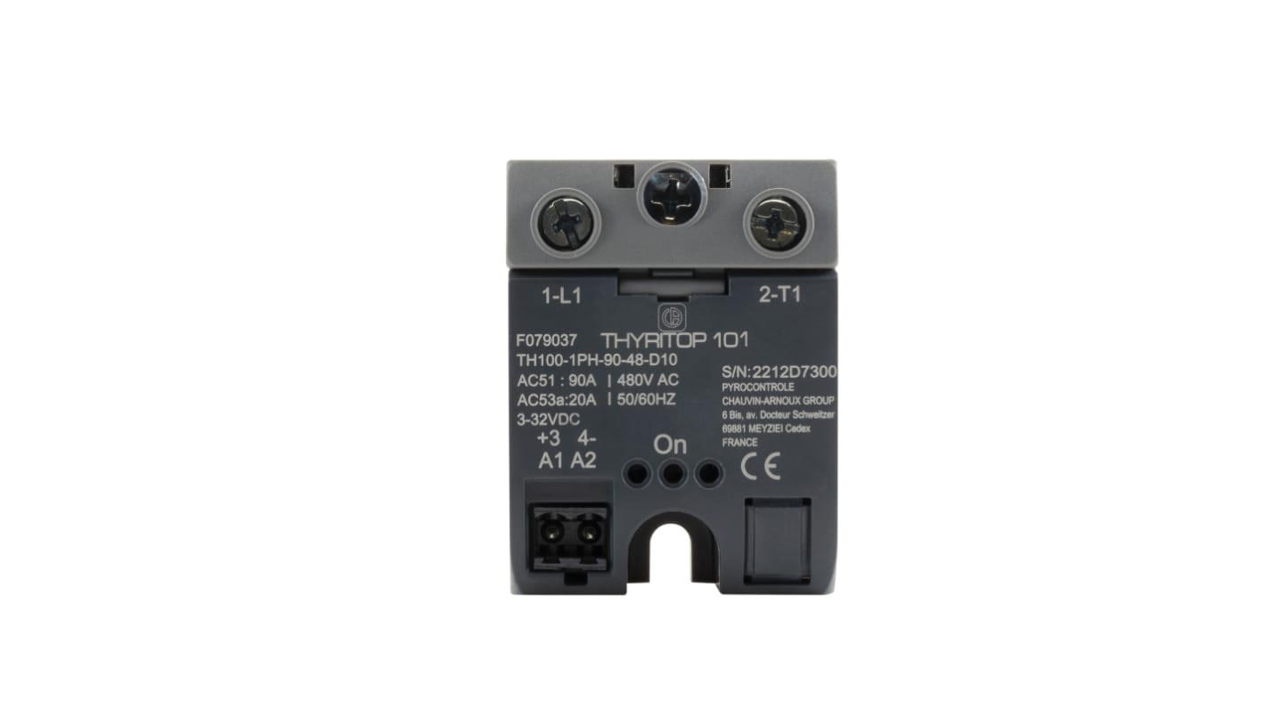 Pyro Controle 0 Series Solid State Relay, 50 A rms Load, Panel Mount, 1200 V Load