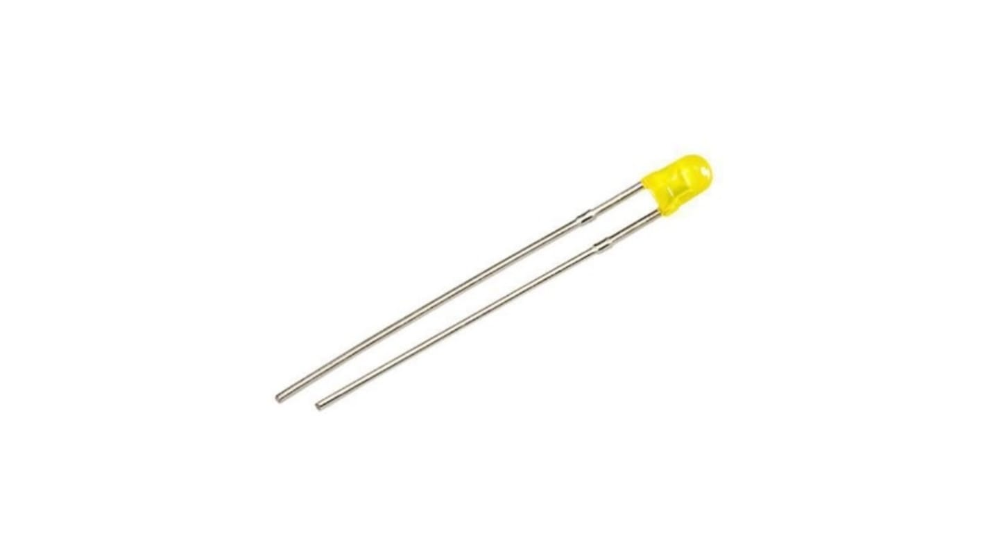 LED Jaune, Traversant, 3 mm, 1,6 → 2,6 V