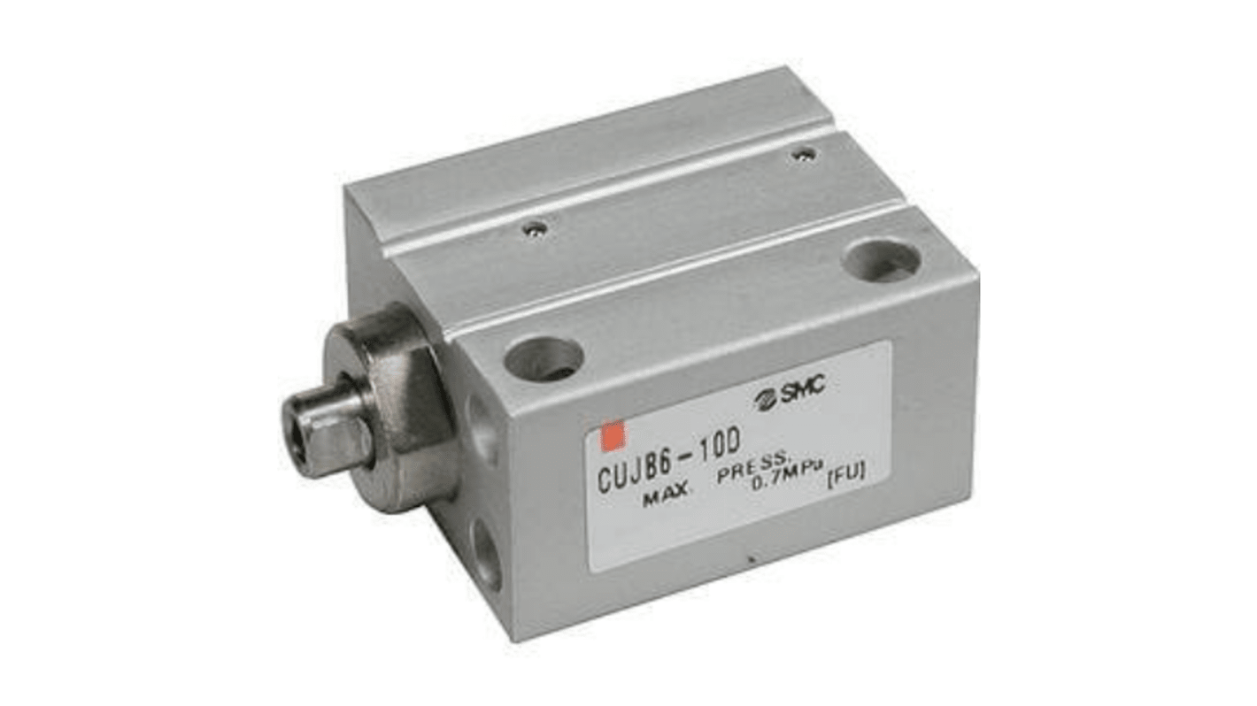 SMC Pneumatic Piston Rod Cylinder - 10mm Bore, 20mm Stroke, CUJ Series, Double Acting