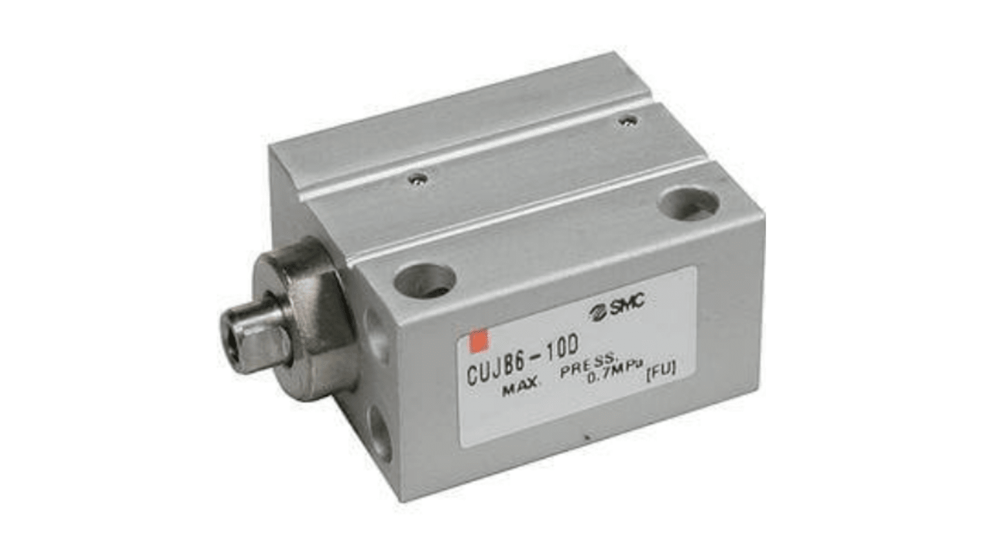 SMC Pneumatic Piston Rod Cylinder - 10mm Bore, 6mm Stroke, CUJ Series, Double Acting