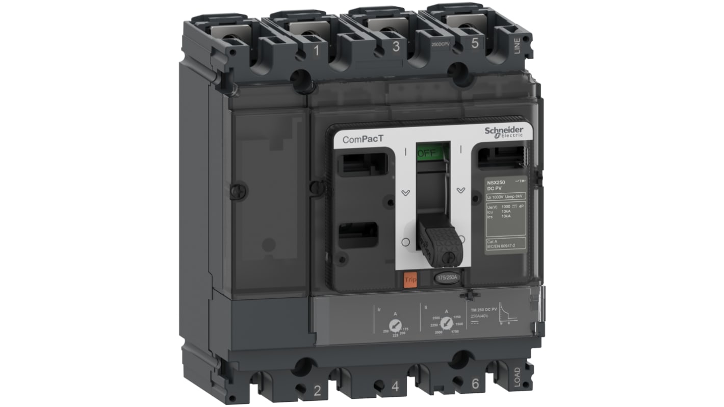 MCCB Schneider Electric, 4 Polos, 80A, Montaje fijo, ComPacT NSX, C10F